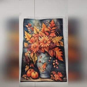 Floral Autumn Leaves Garden Flag